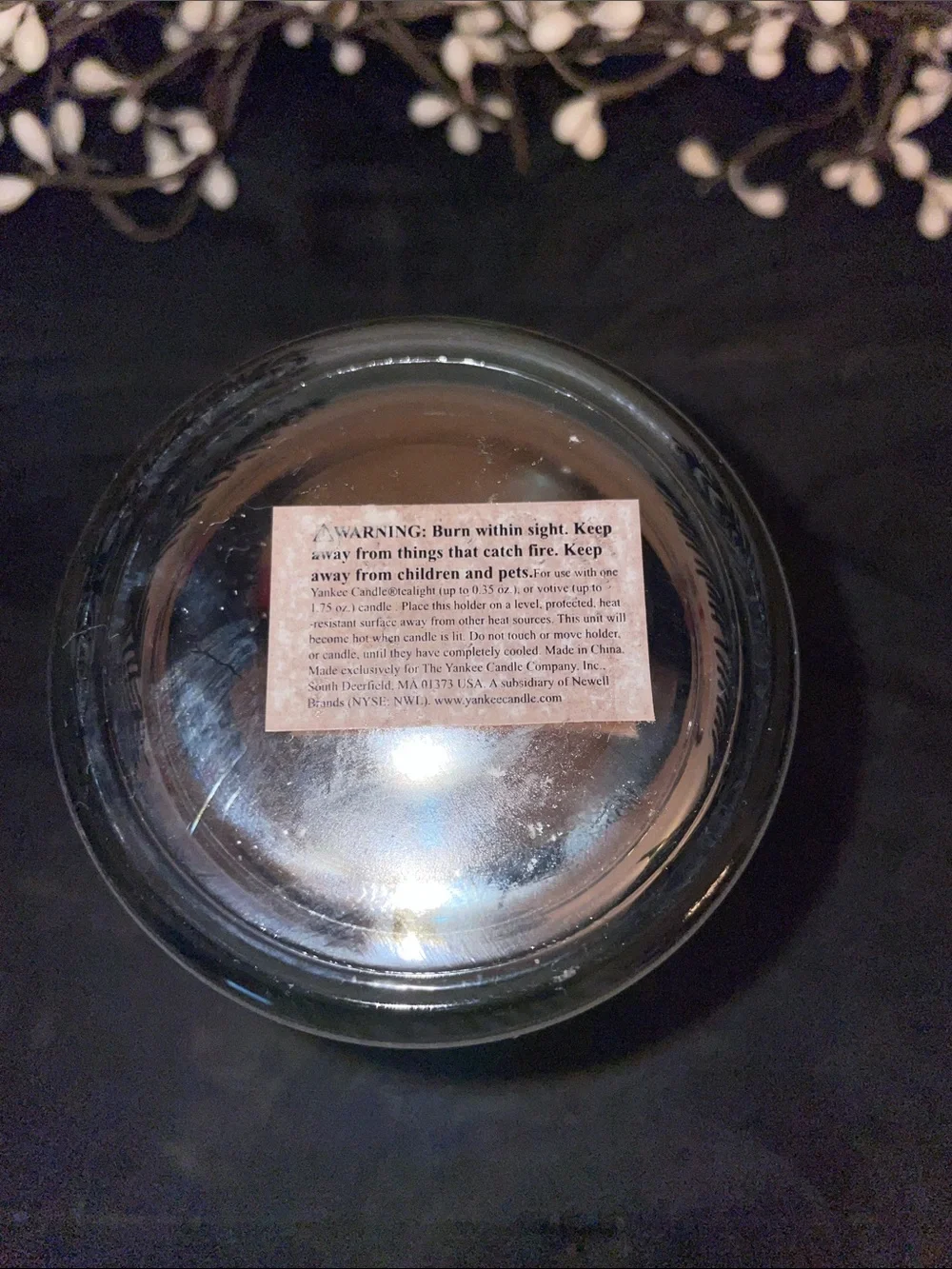 Yankee Candle Pine Needle Frosted Glass Votive Holder - Green Interior